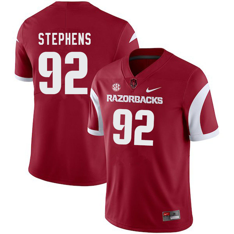Men #92 Chad Stephens Arkansas Razorbacks College Football Jerseys-Cardinal